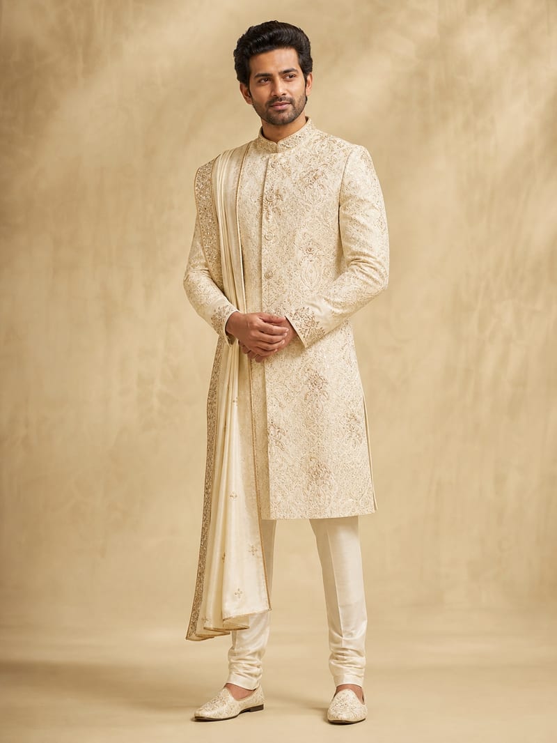 Sherwani on an AI model, created with Pixla AI